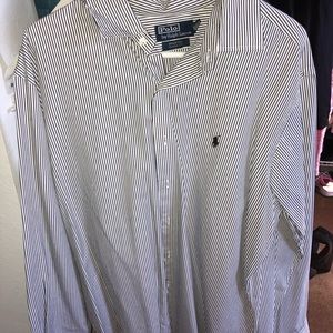 Polo striped black/white button down